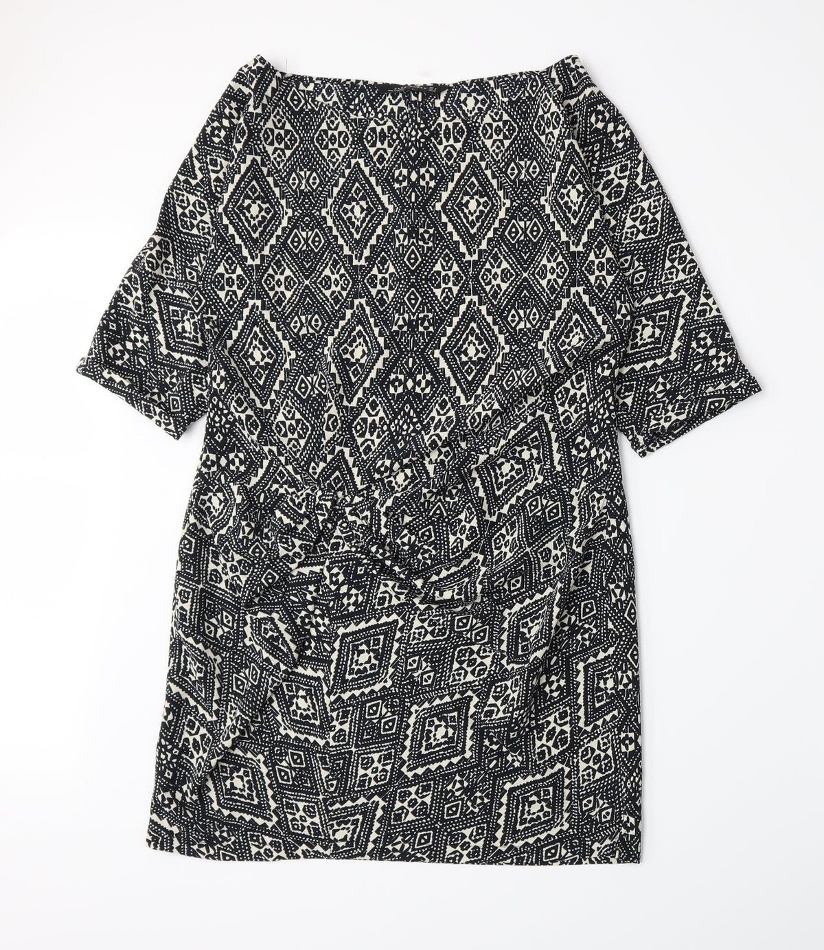 Zara Womens Black Geometric  A-Line  Size M