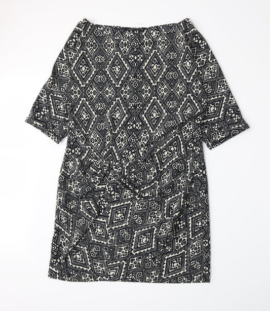 Zara Womens Black Geometric  A-Line  Size M