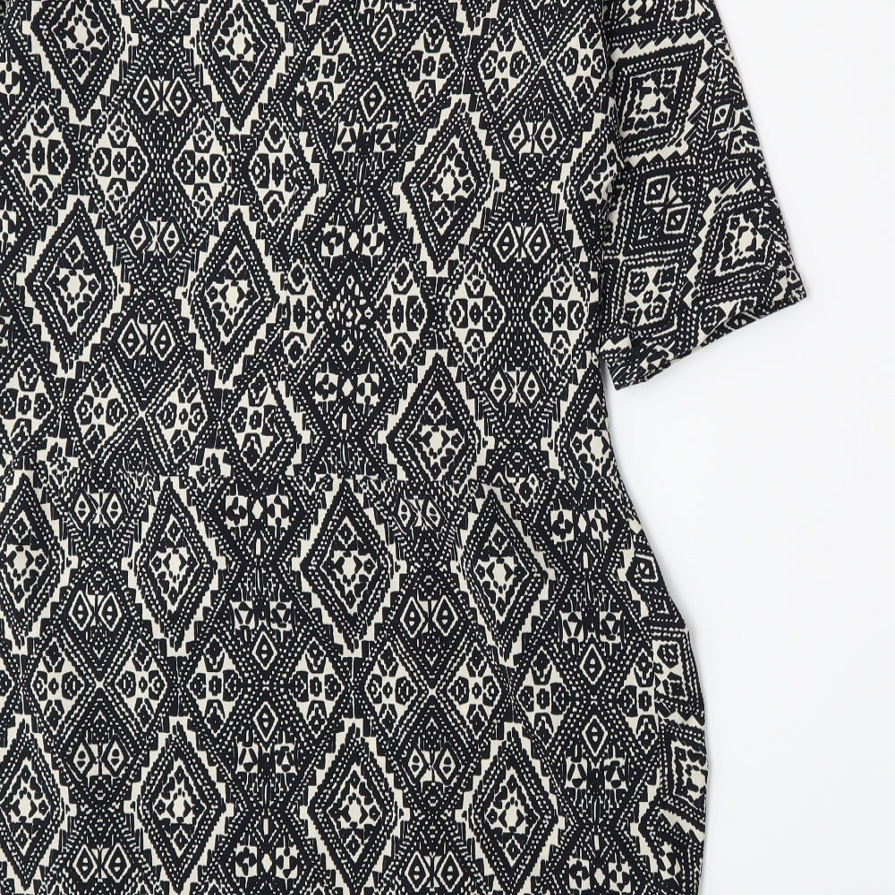 Zara Womens Black Geometric  A-Line  Size M
