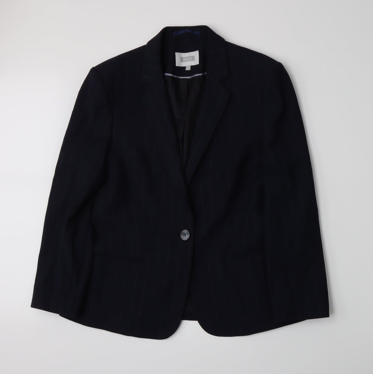 NEXT Womens Blue Pinstripe  Jacket Blazer Size 14