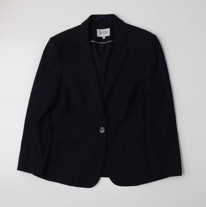 NEXT Womens Blue Pinstripe  Jacket Blazer Size 14