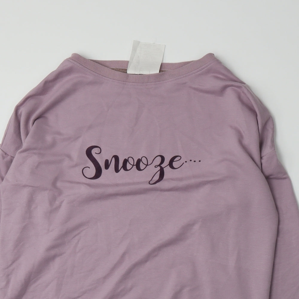 Avenue Womens Purple  Jersey Top Pyjama Top Size S