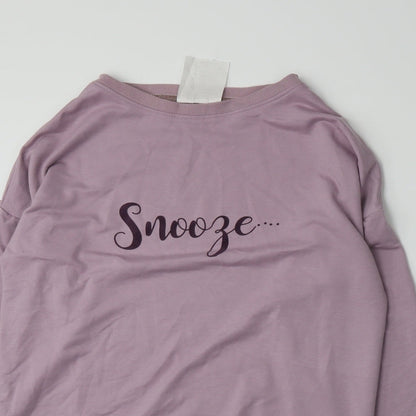 Avenue Womens Purple  Jersey Top Pyjama Top Size S