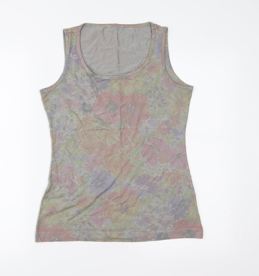 Womens UK Size S Preworn Grey Basic T-Shirt