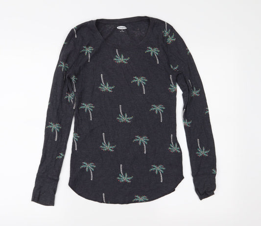 Old Navy Womens Grey Floral Jersey Basic T-Shirt Size XS