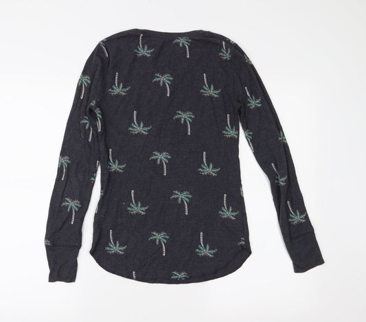 Old Navy Womens Grey Floral Jersey Basic T-Shirt Size XS