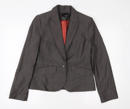 NEXT Womens Brown Striped  Jacket Suit Jacket Size 12