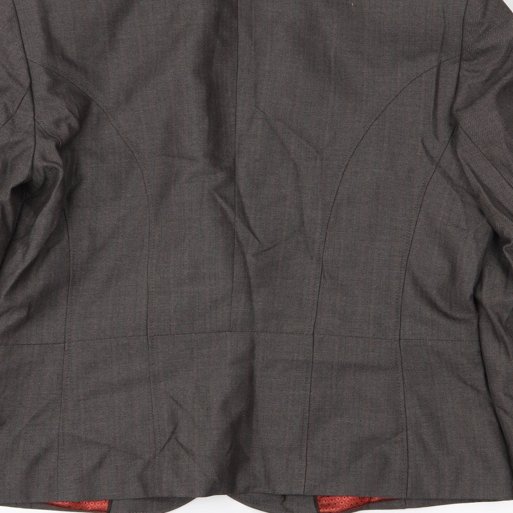 NEXT Womens Brown Striped  Jacket Suit Jacket Size 12