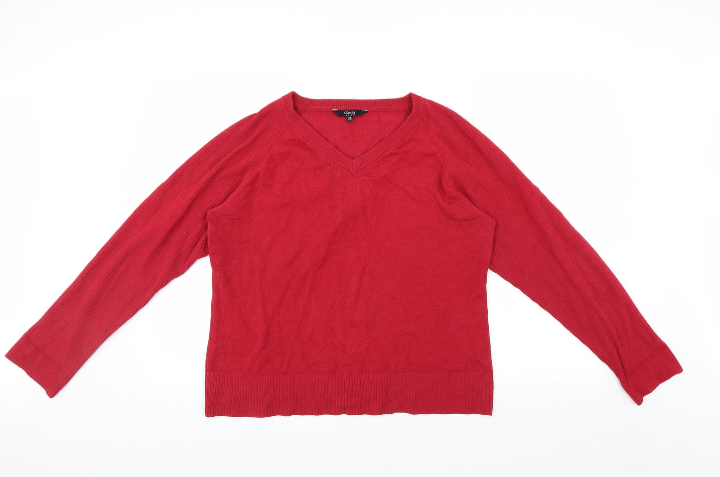 Janique Womens Red   Pullover Jumper Size 16