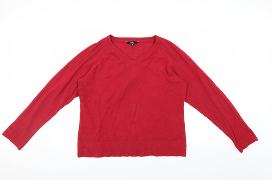 Janique Womens Red   Pullover Jumper Size 16