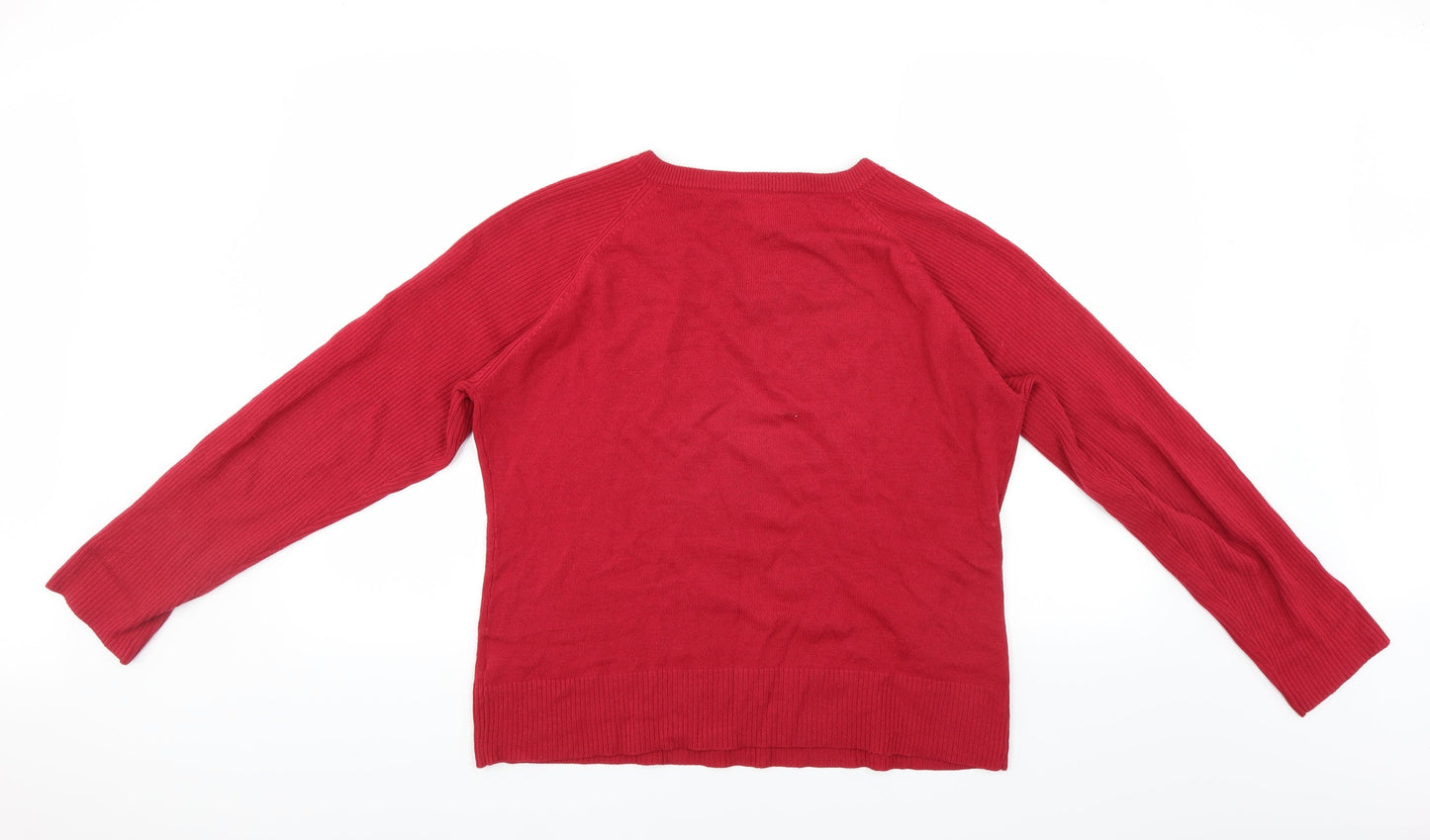 Janique Womens Red   Pullover Jumper Size 16