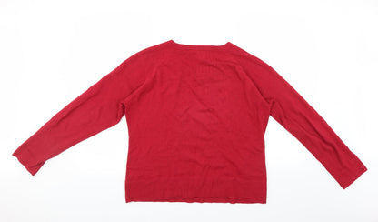 Janique Womens Red   Pullover Jumper Size 16