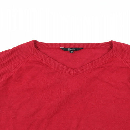 Janique Womens Red   Pullover Jumper Size 16