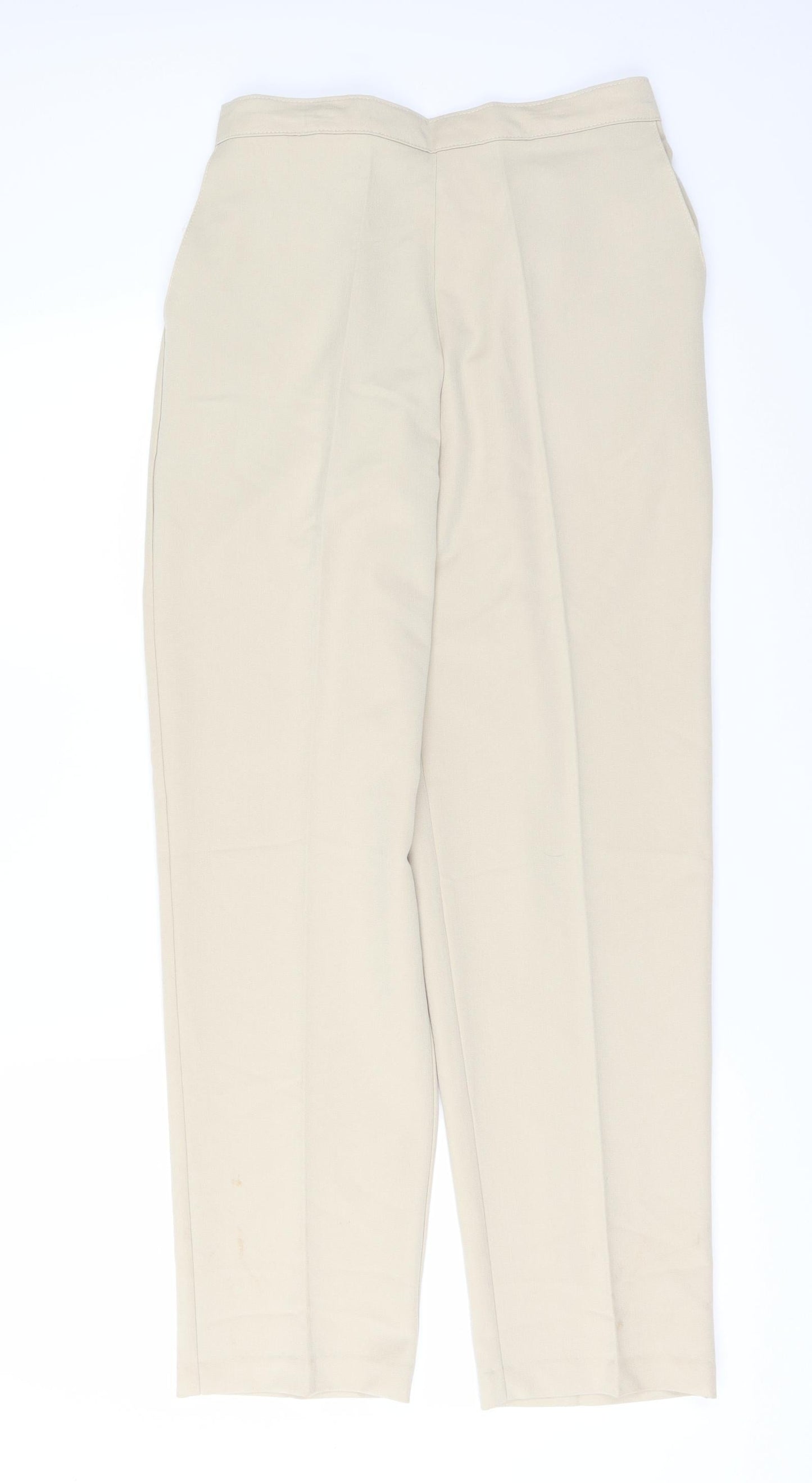 Womens UK Size 12 Preworn Regular Fit  Beige Trousers