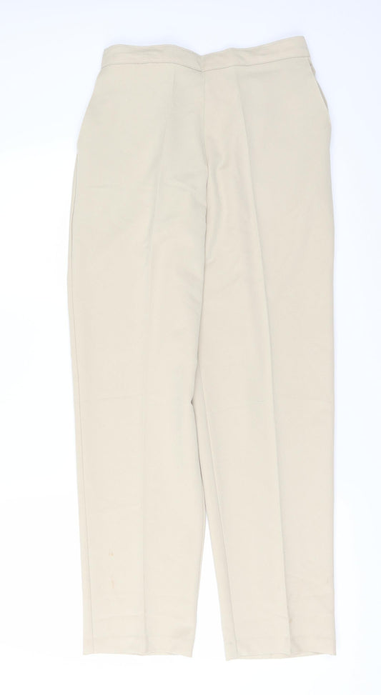 Womens UK Size 12 Preworn Regular Fit  Beige Trousers