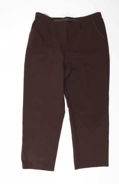 Womens UK Size 16 BM Regular Fit  Brown Trousers