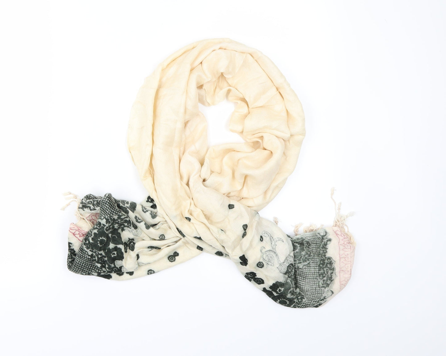 Preworn Womens Ivory Floral   Scarf