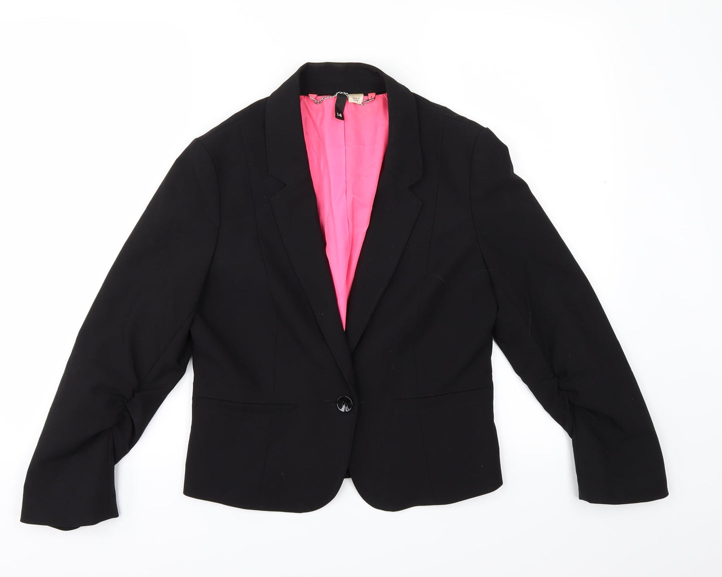 Divided by H&M Womens Black   Jacket  Size 14  - gathered sleeves