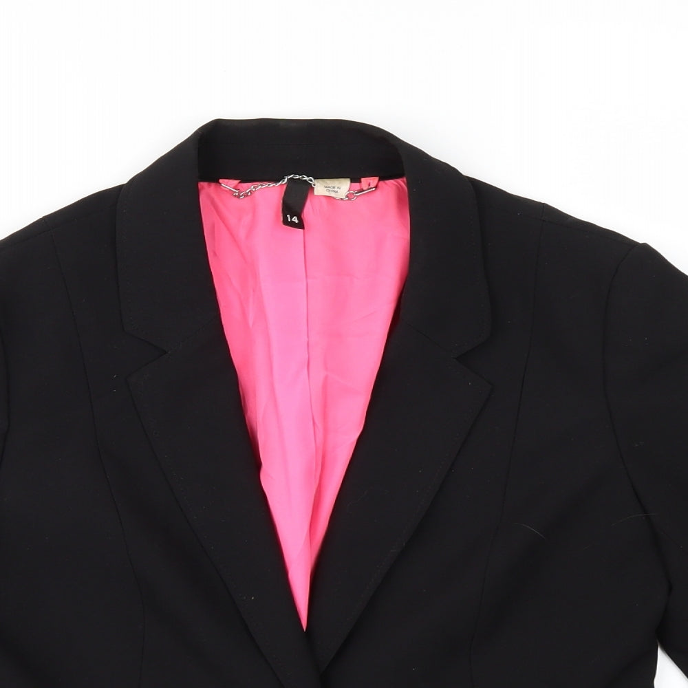 Divided by H&M Womens Black   Jacket  Size 14  - gathered sleeves