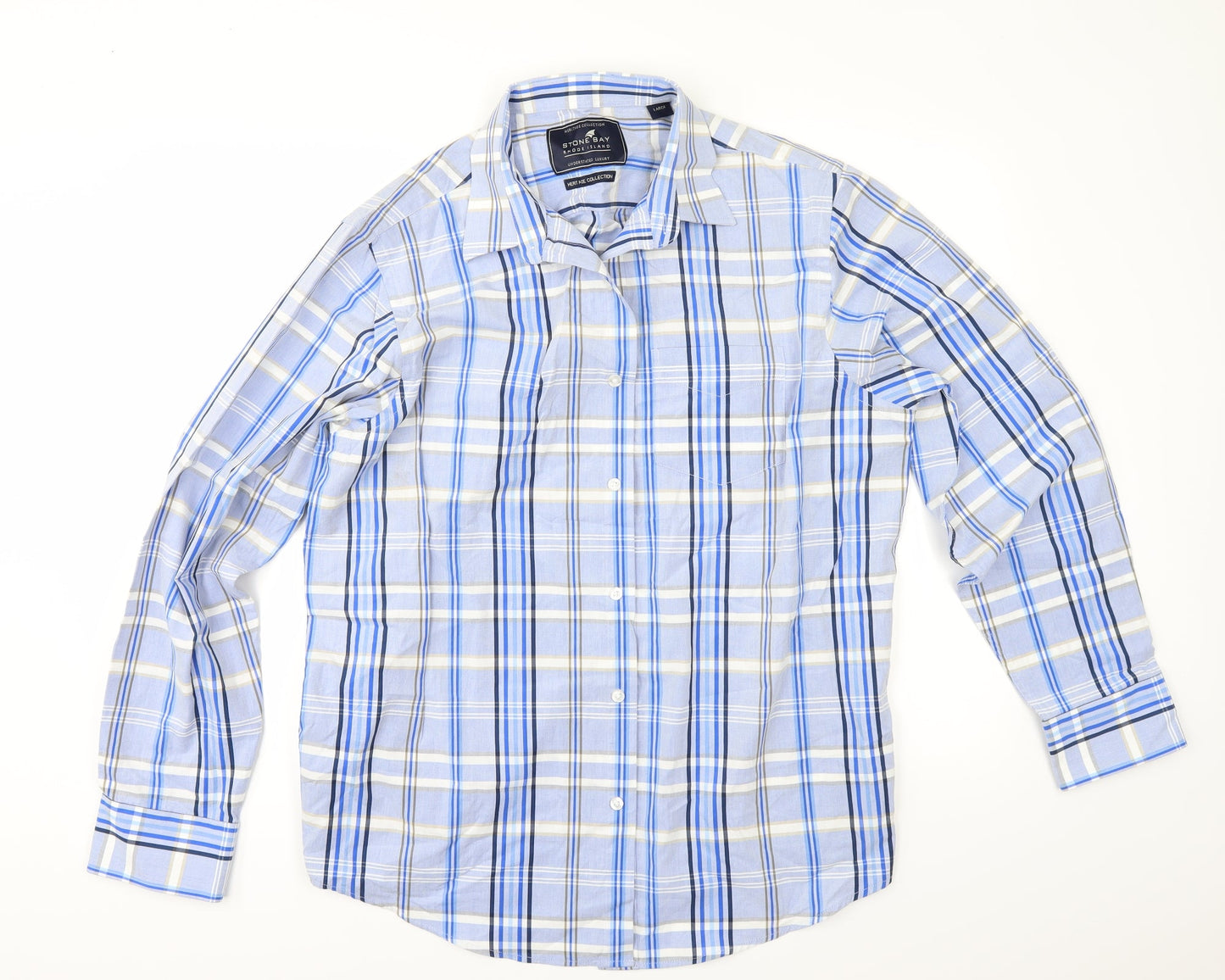 Stone Bay Mens Beige Check   Button-Up Size L