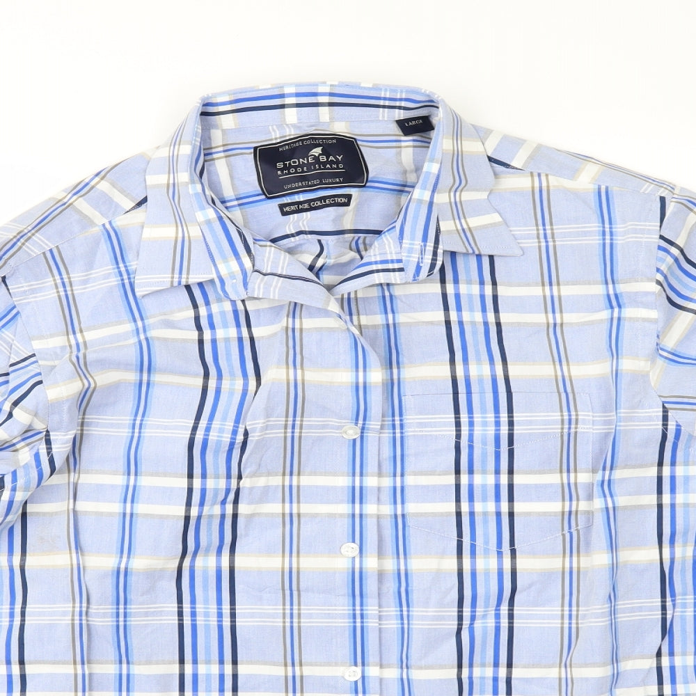 Stone Bay Mens Beige Check   Button-Up Size L