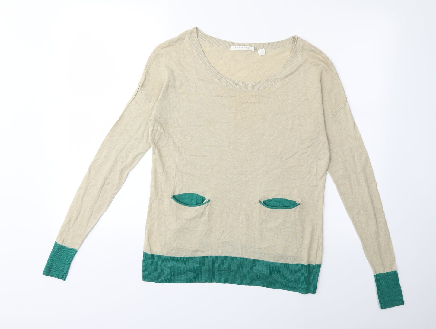 Trenery Womens Beige  Knit Pullover Jumper Size XS