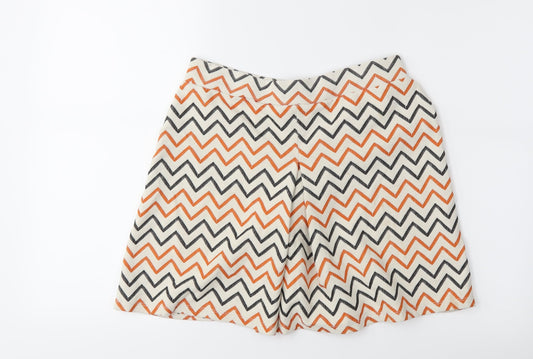 Atmosphere Womens White Striped  Mini Skirt Size 10