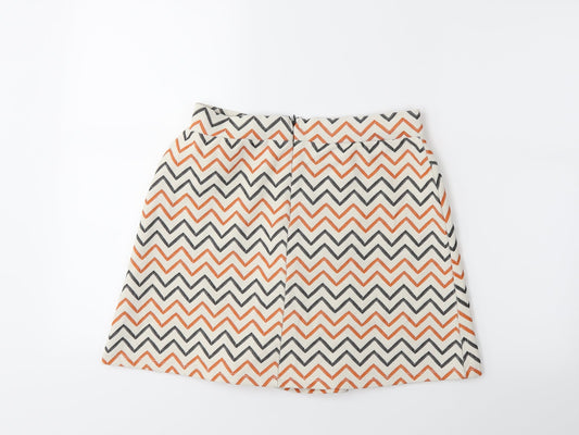 Atmosphere Womens White Striped  Mini Skirt Size 10