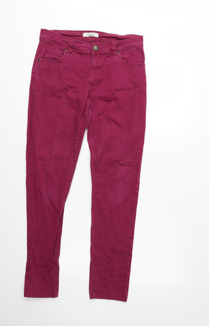 Peacocks Womens Purple  Denim Skinny Jeans Size 10 L29 in