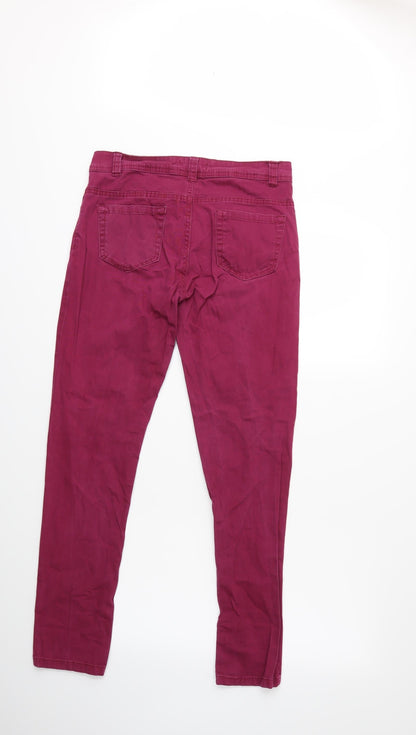 Peacocks Womens Purple  Denim Skinny Jeans Size 10 L29 in