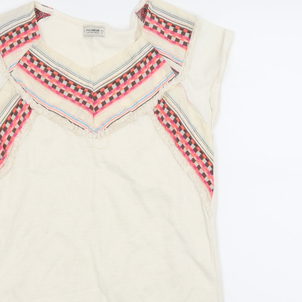 Pull & Bear Womens Beige   T-Shirt Dress  Size M