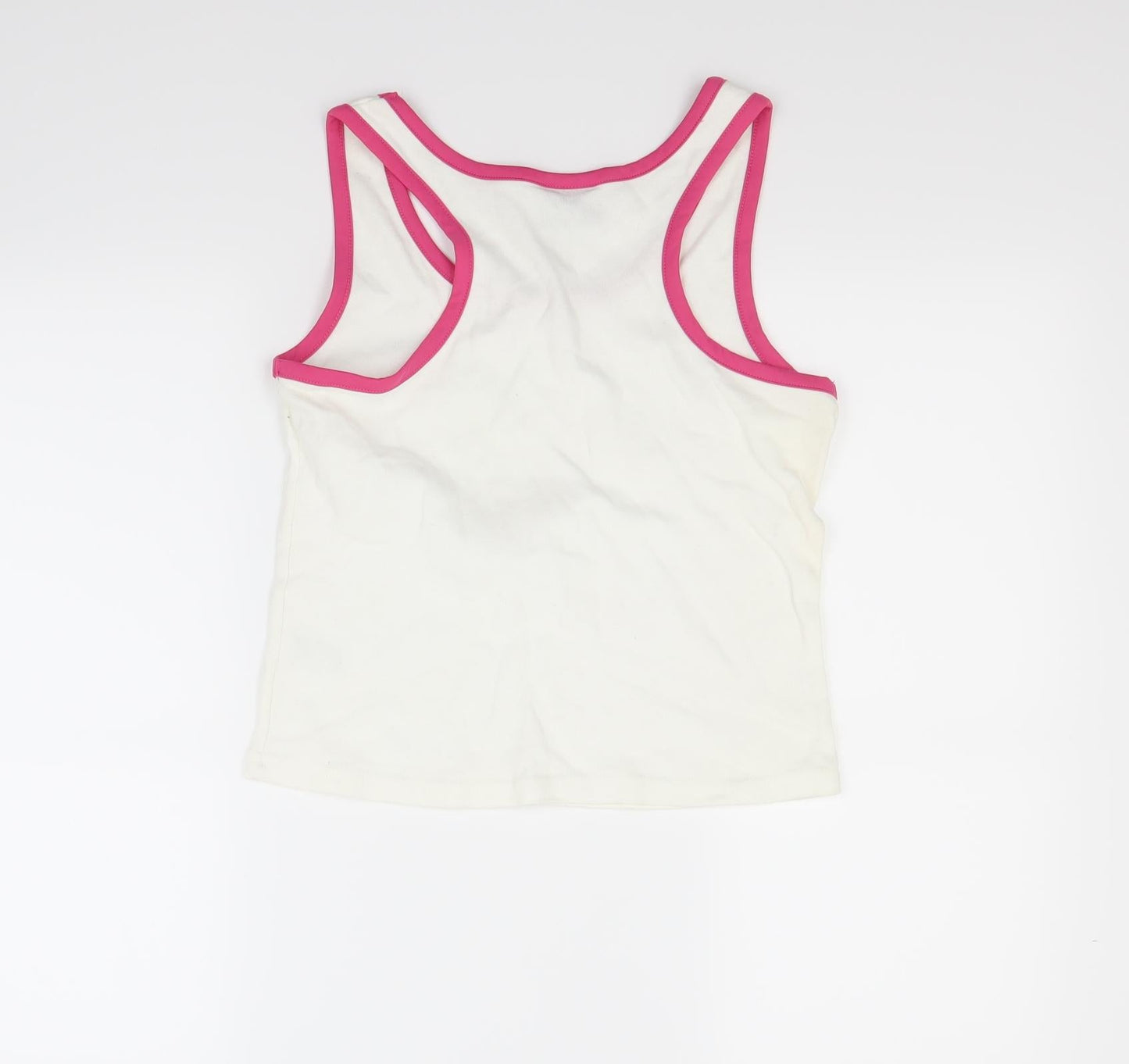 Womens UK Size 14 Pure White Basic T-Shirt