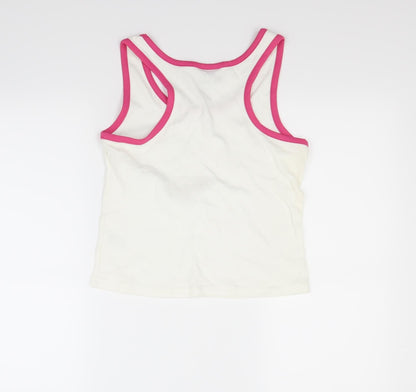 Womens UK Size 14 Pure White Basic T-Shirt
