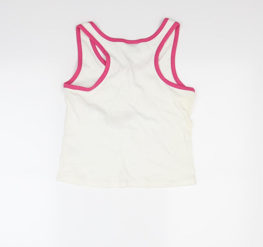 Womens UK Size 14 Pure White Basic T-Shirt