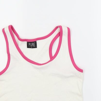 Womens UK Size 14 Pure White Basic T-Shirt