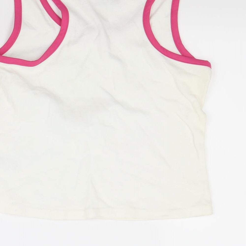 Womens UK Size 14 Pure White Basic T-Shirt