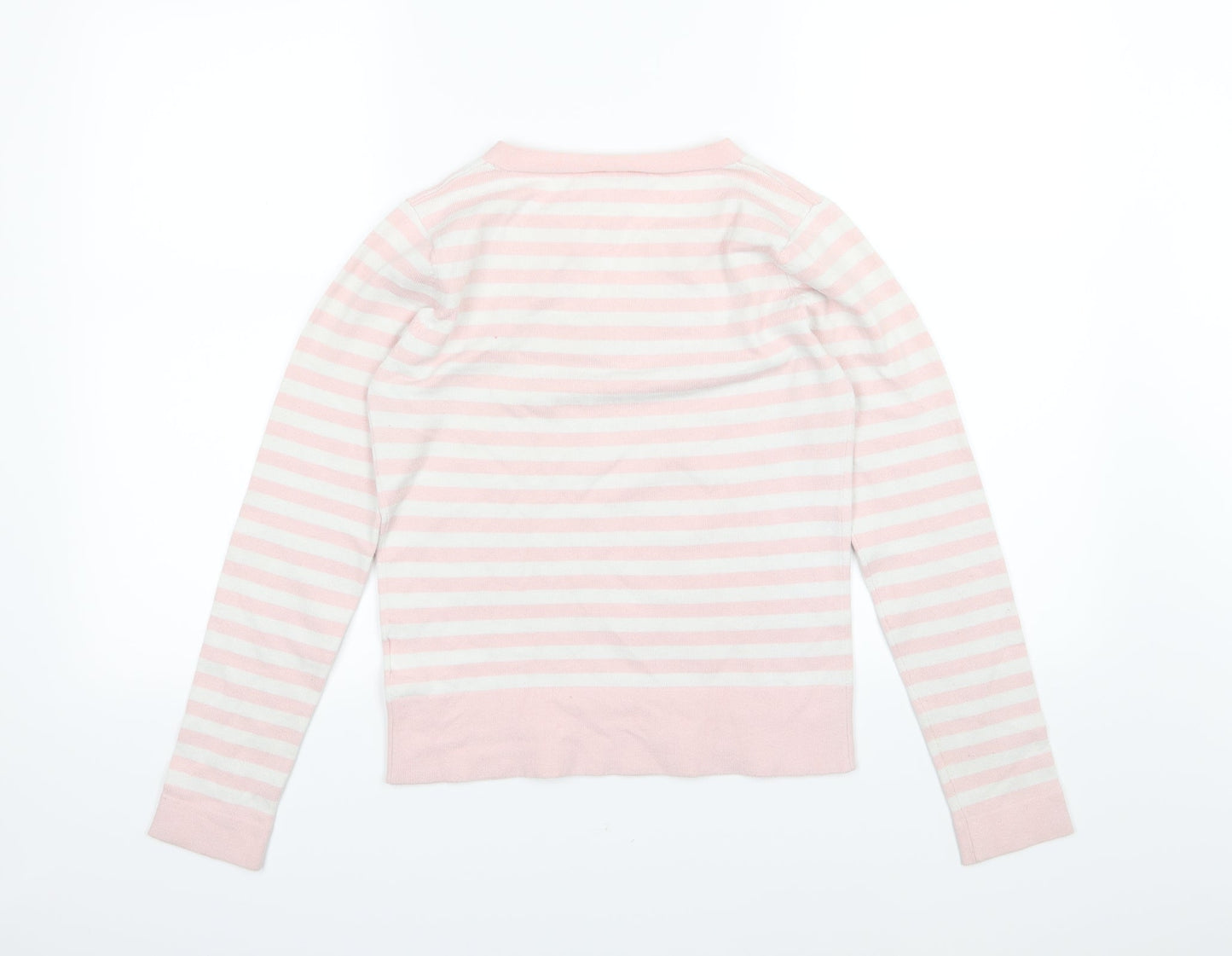Paolo Feretti Womens Pink Striped Knit Pullover Jumper Size M