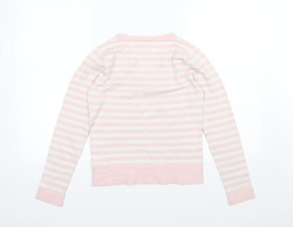 Paolo Feretti Womens Pink Striped Knit Pullover Jumper Size M