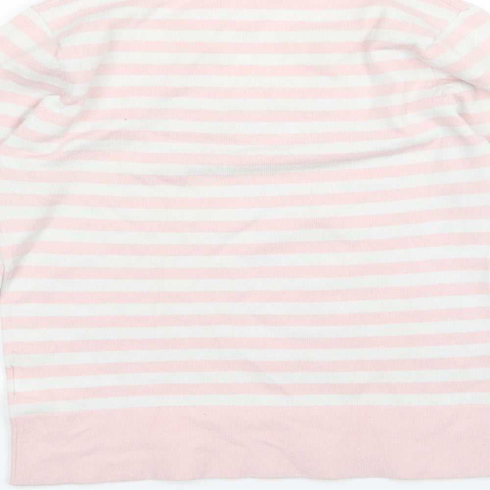 Paolo Feretti Womens Pink Striped Knit Pullover Jumper Size M