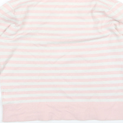 Paolo Feretti Womens Pink Striped Knit Pullover Jumper Size M