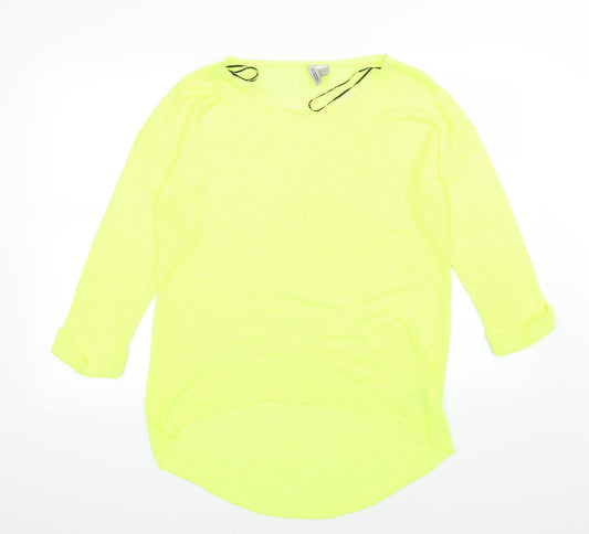 Divided by H&M Womens Yellow  Knit Pullover Jumper Size S