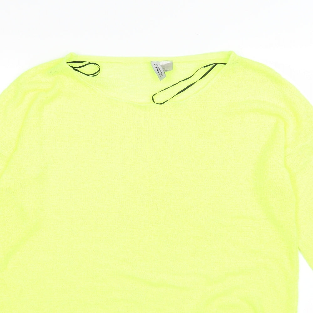 Divided by H&M Womens Yellow  Knit Pullover Jumper Size S