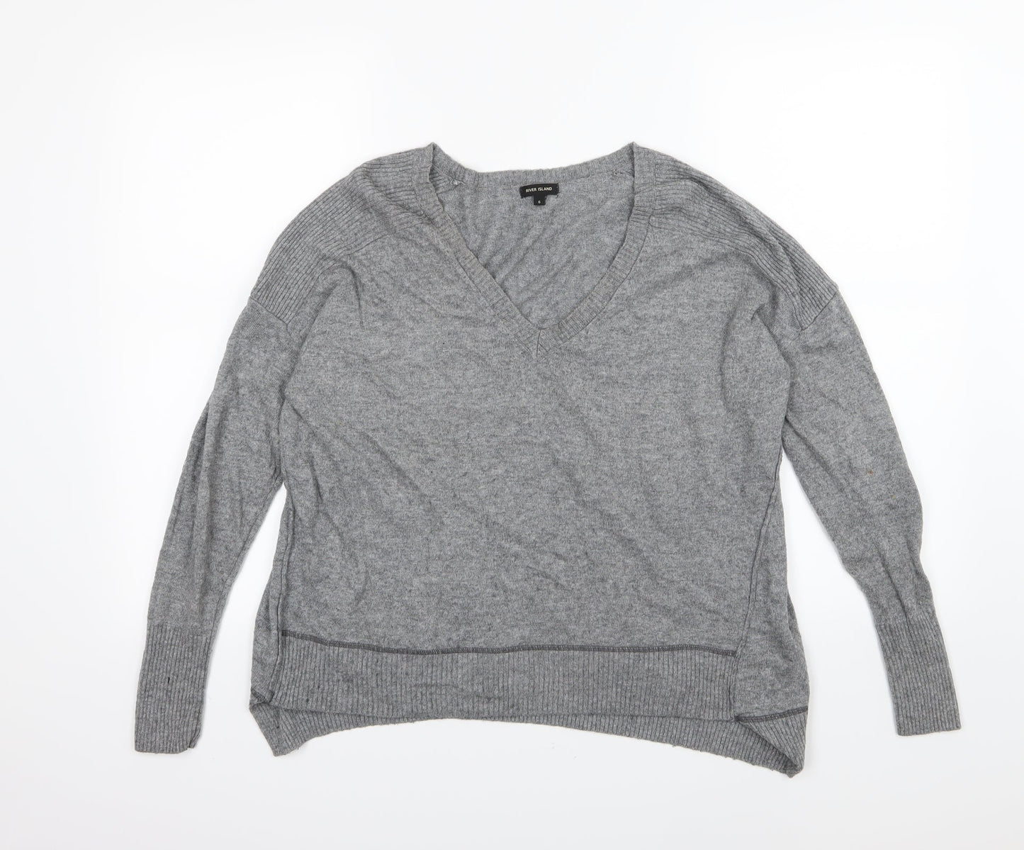 River Island Womens Grey  Knit Pullover Jumper Size 6