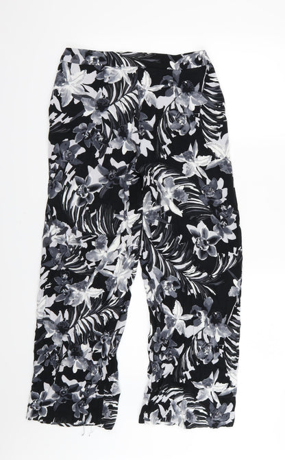 TU Womens Grey Floral  Trousers  Size 10 L27 in - Short leg