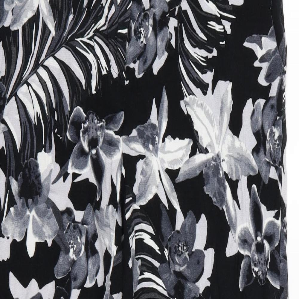 TU Womens Grey Floral  Trousers  Size 10 L27 in - Short leg