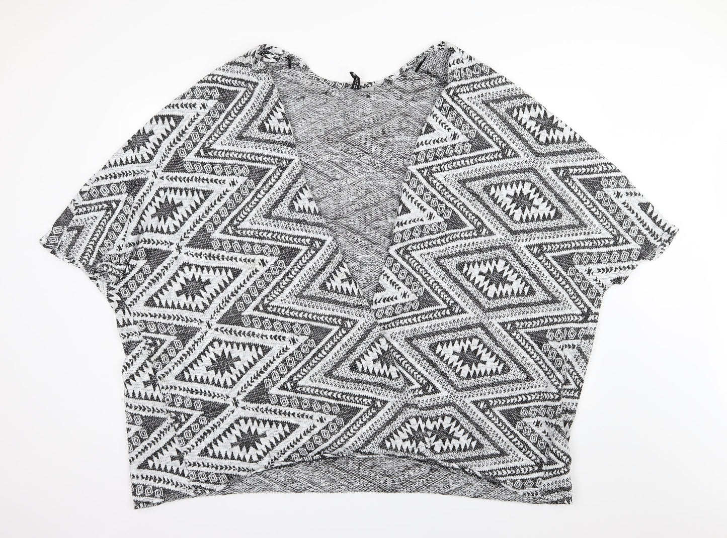 Divided by H&M Womens Grey Geometric Knit Cardigan Jumper Size M