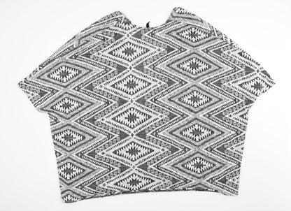 Divided by H&M Womens Grey Geometric Knit Cardigan Jumper Size M