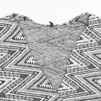 Divided by H&M Womens Grey Geometric Knit Cardigan Jumper Size M