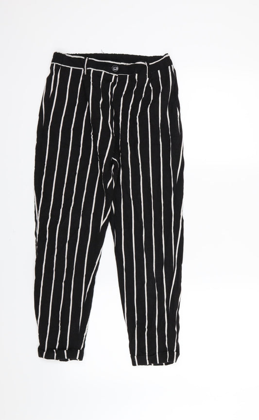 Bershka Womens Black Striped  Trousers  Size M L24 in