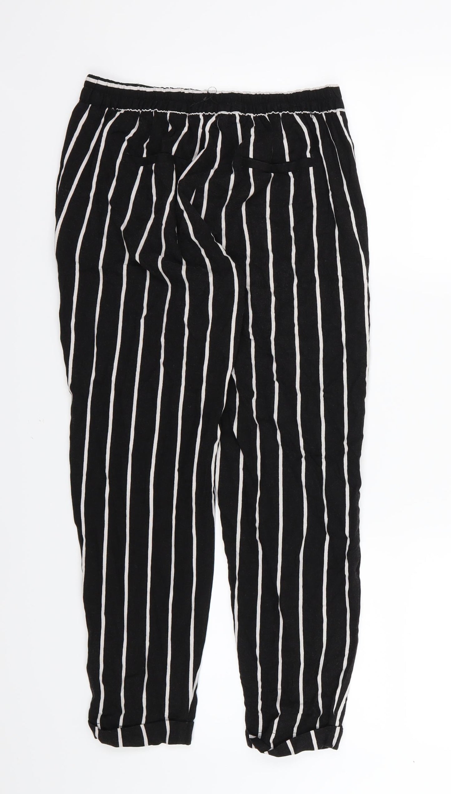 Bershka Womens Black Striped  Trousers  Size M L24 in